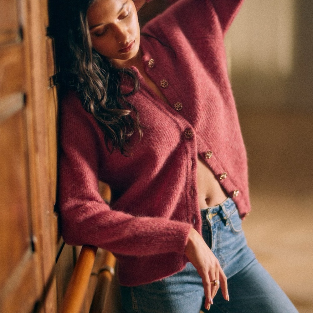 Sezane- Othello Cardigan (Rosewood)- Size M- Brand New